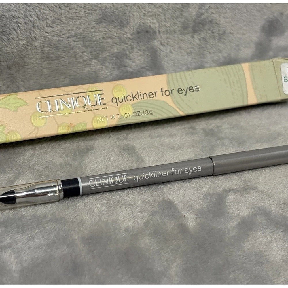 Clinique‎ Quickliner for Eyes 01 New Black Full Size NIB with Smudger 0.01oz